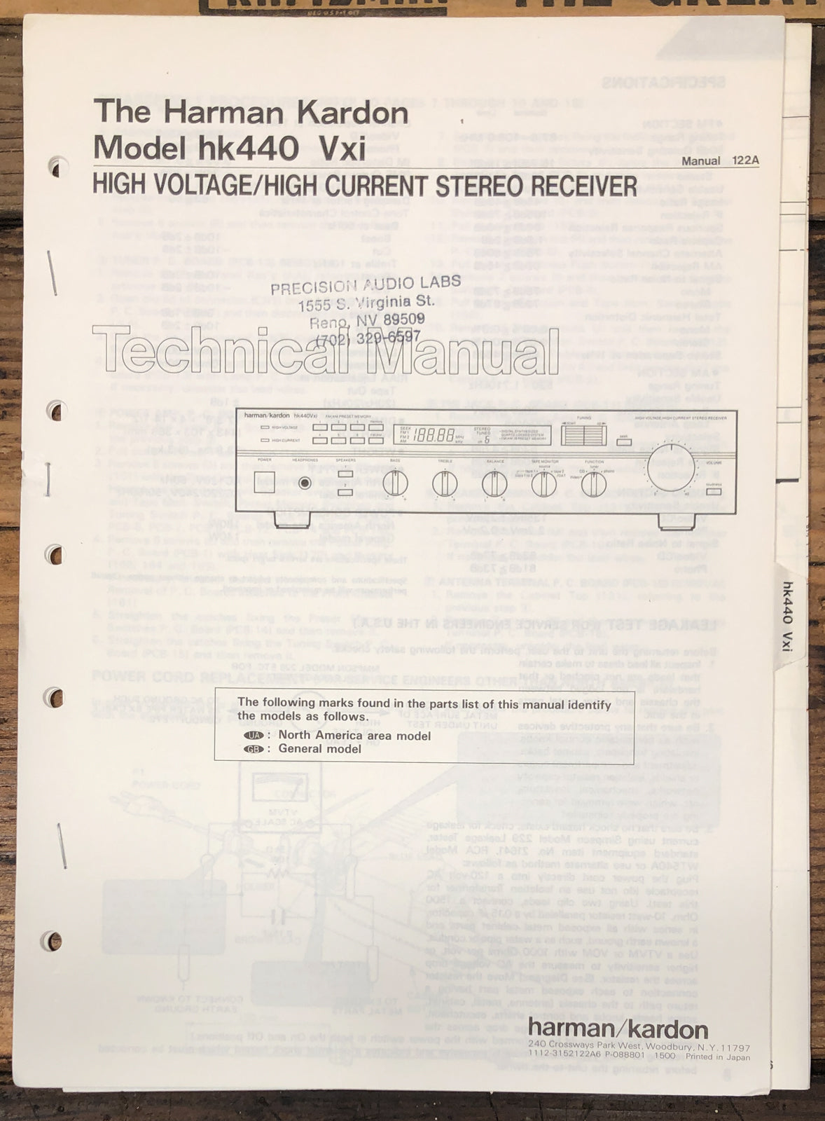 Harman Kardon HK440Vxi HK-440 Vxi Receiver Service Manual *Original*