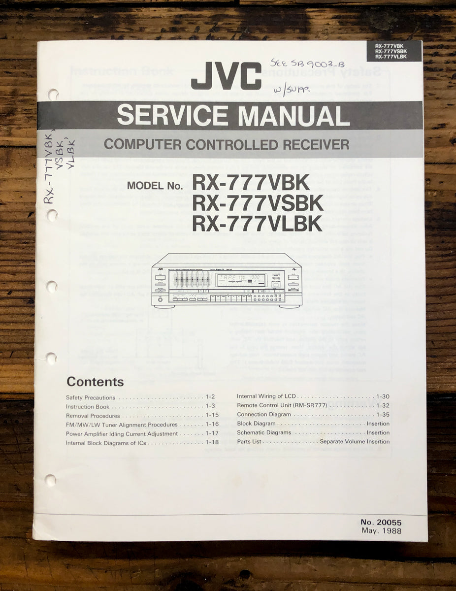 JVC RX-777 VBK VSBK VLBK Service Manual *Original*