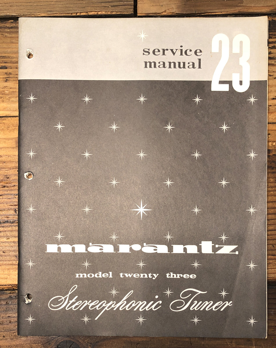 Marantz Model 23 Tuner Service Manual *Original*