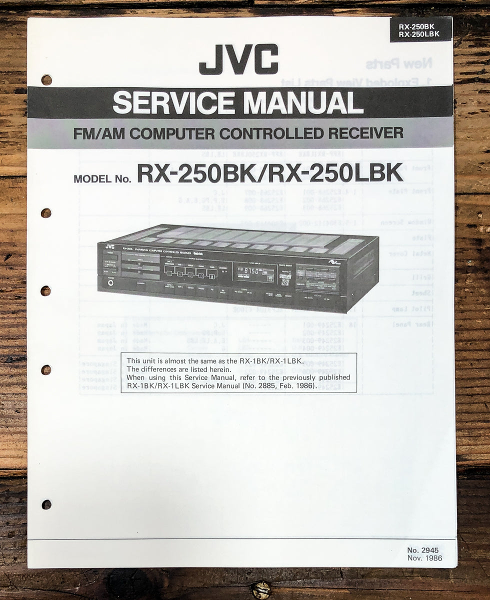 JVC RX-250 Receiver Service Manual *Original*