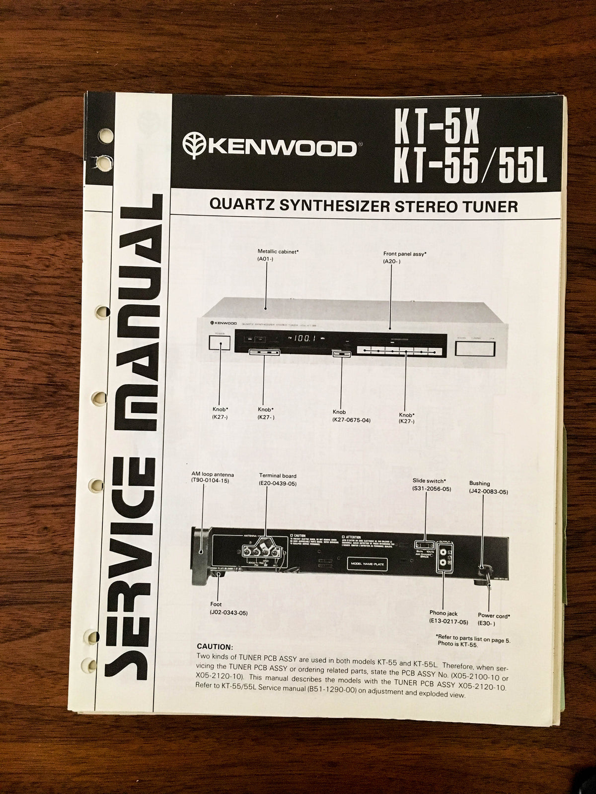 Kenwood KT-5X KT-55 TUNER Service Manual *Original*