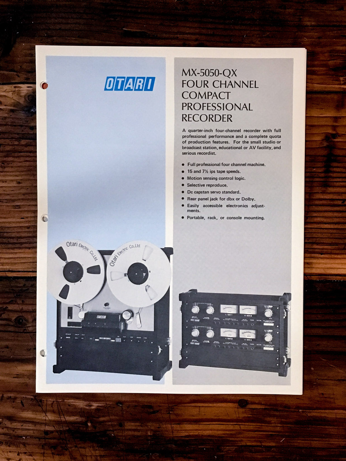 Otari MX-5050-QX Recorder 2 pg Dealer Brochure *Original* #1