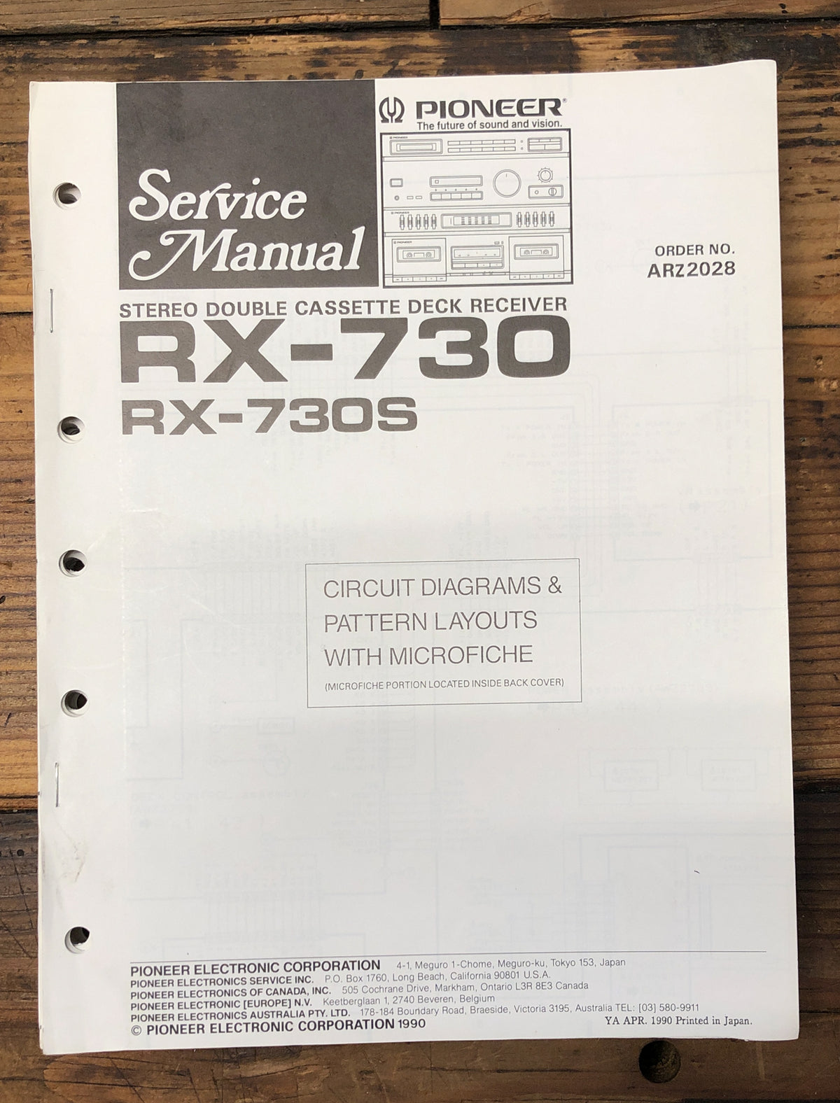Pioneer RX-730 RX-730S Receiver Service Manual *Original*