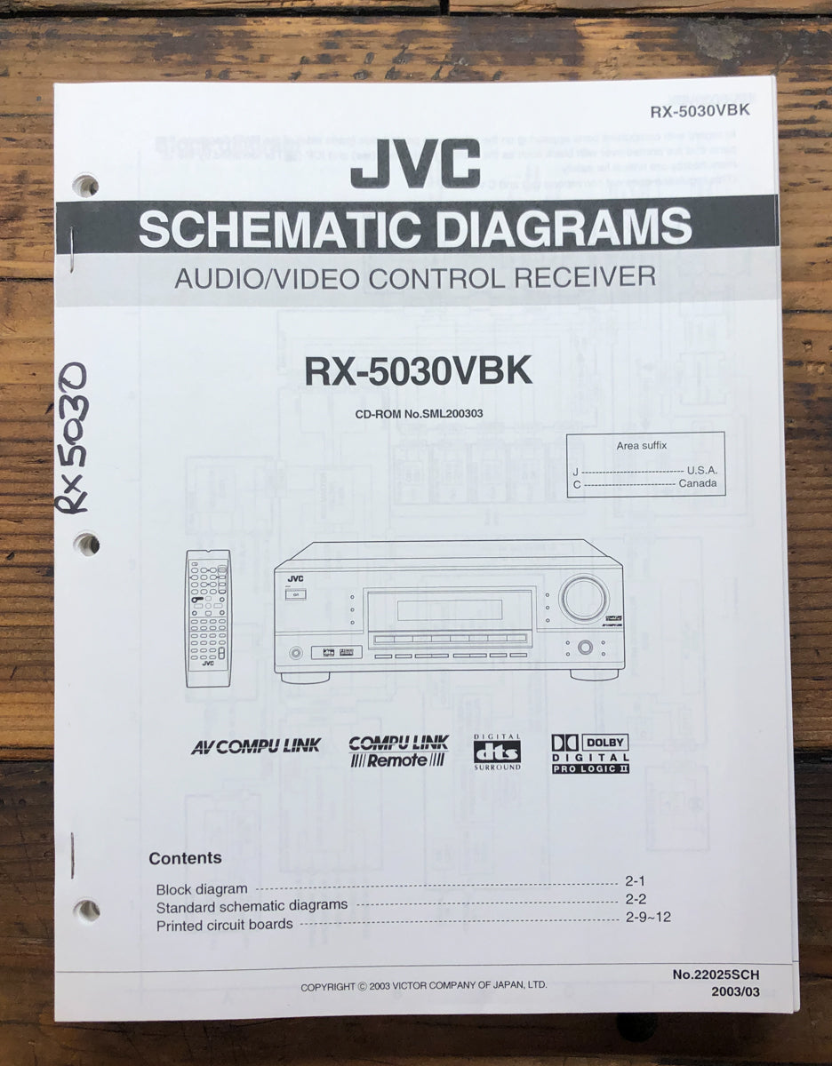 JVC RX-5030 Receiver Schematic Manual *Original*