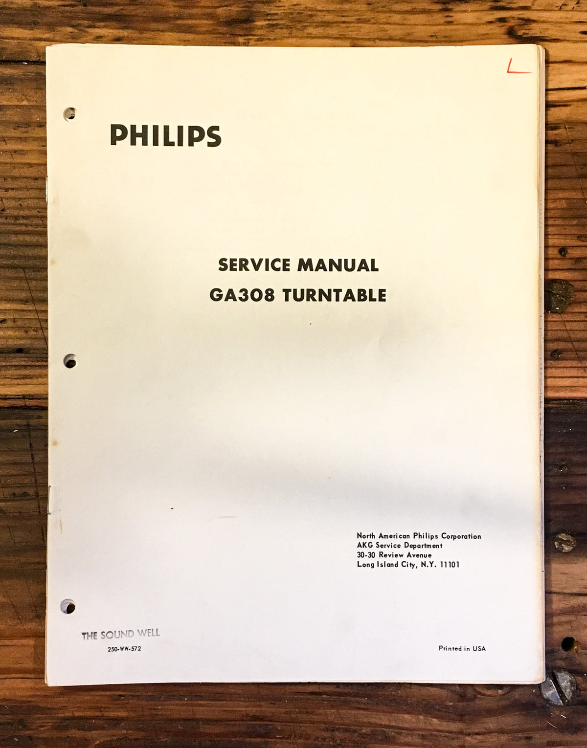 Philips GA 308 GA308 Record Player / Turntable Service Manual *Original*