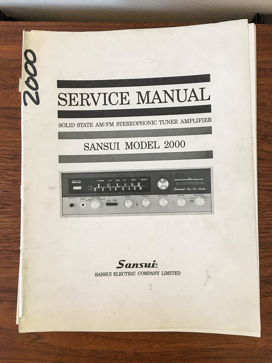 Sansui Model 2000 Receiver Service Manual *Original*