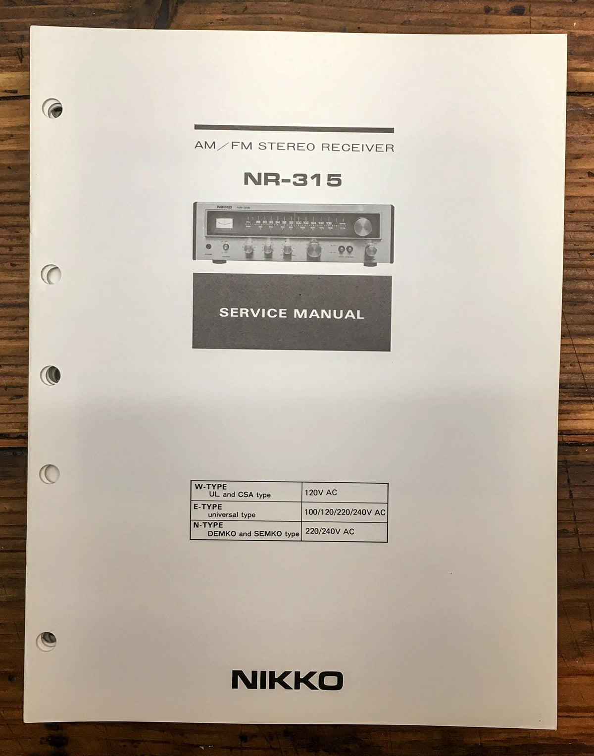 Nikko NR-315 Receiver Service Manual *Original*