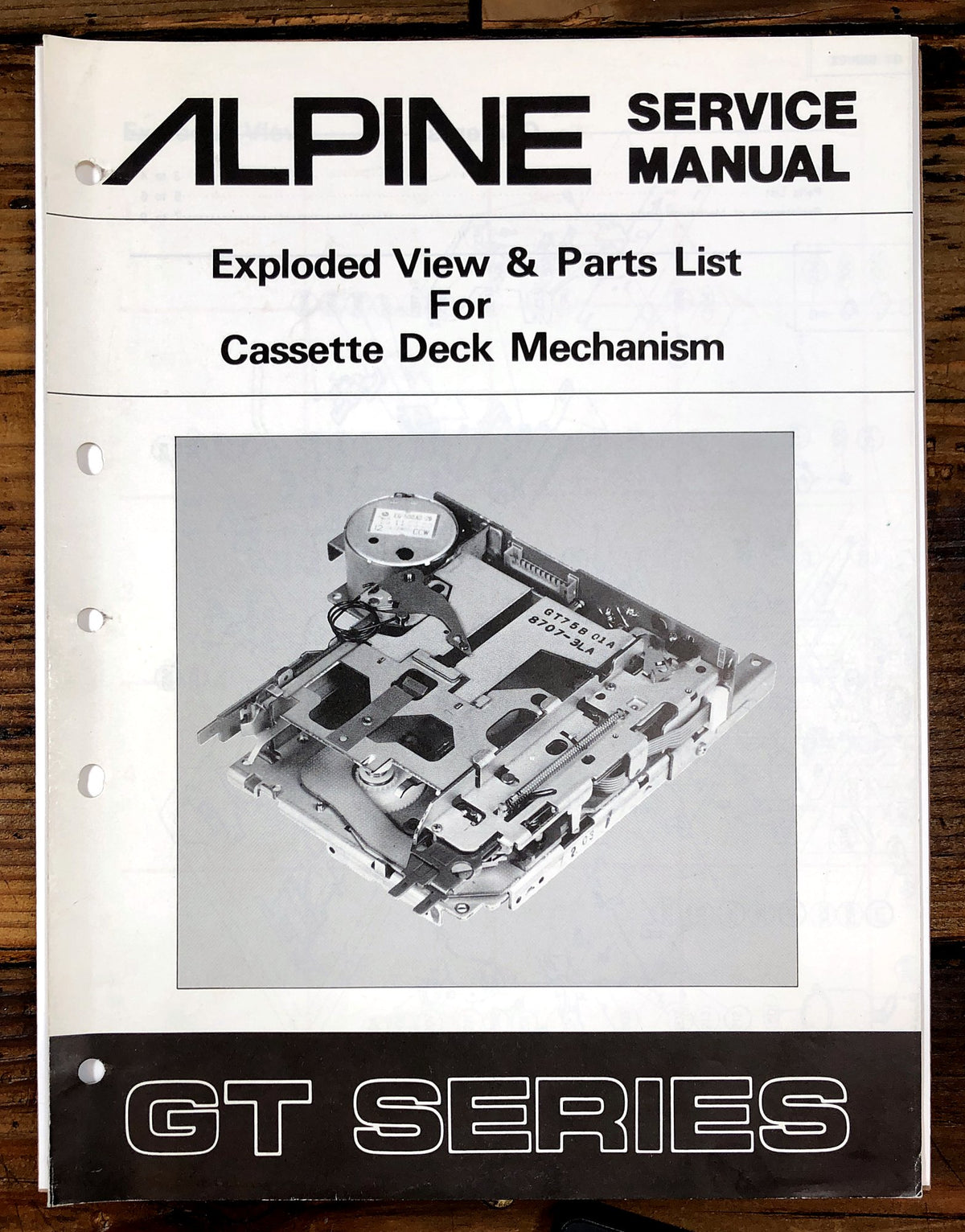 Alpine GT Series Cassette Deck Mechanism Parts List *Original*