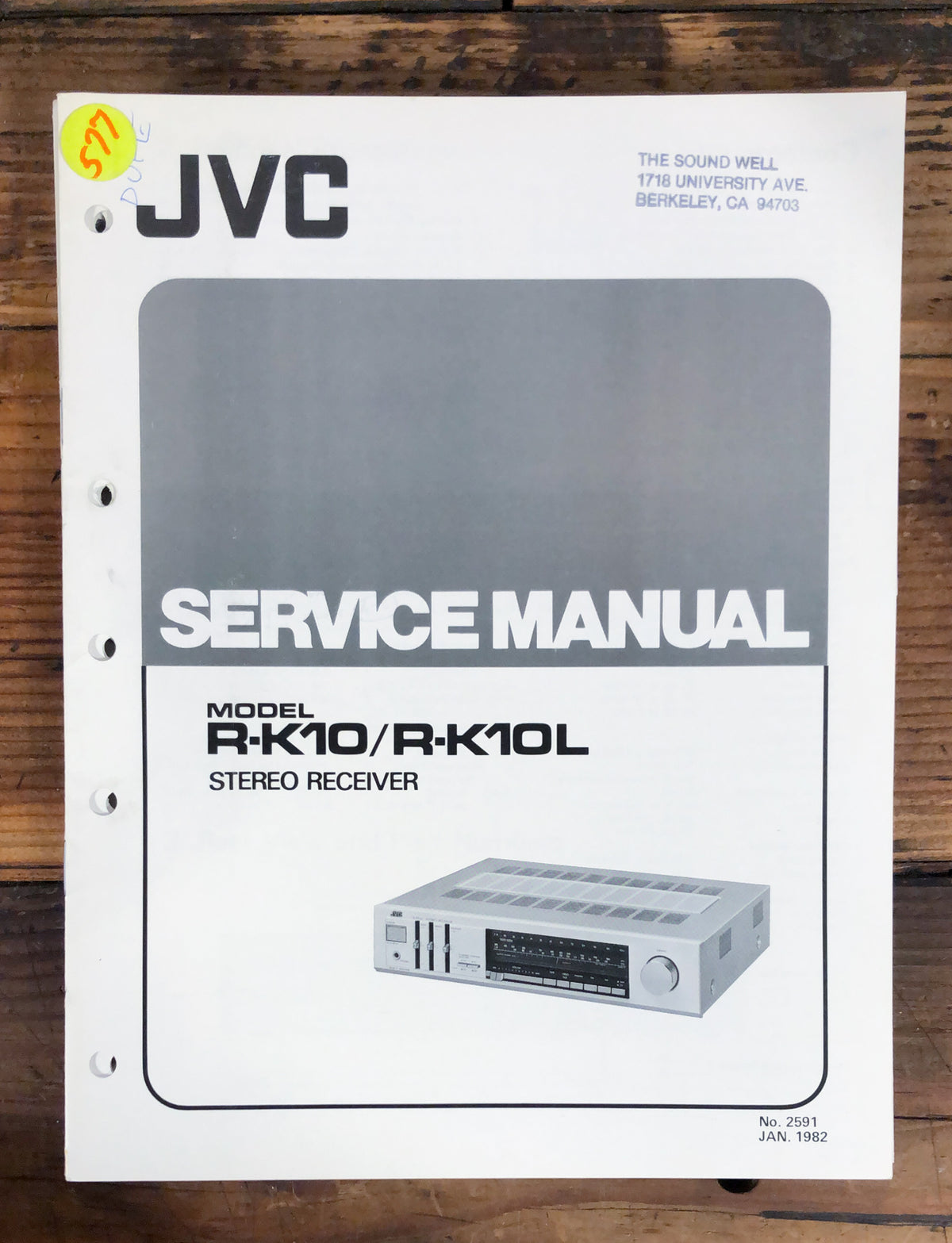 JVC R-K10 R-K10L Receiver Service Manual *Original*