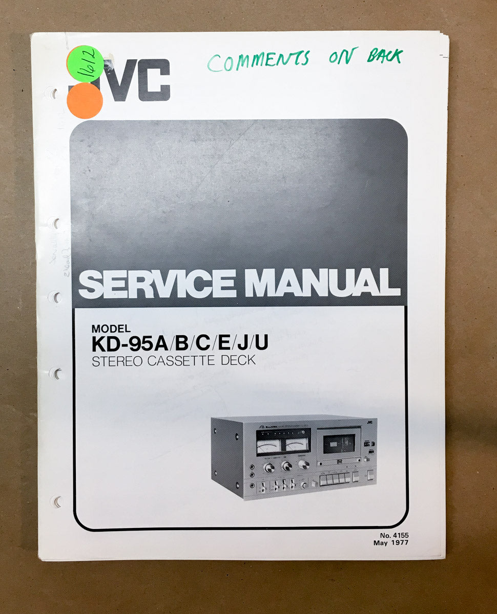 JVC KD-95A Cassette Service Manual *Original*