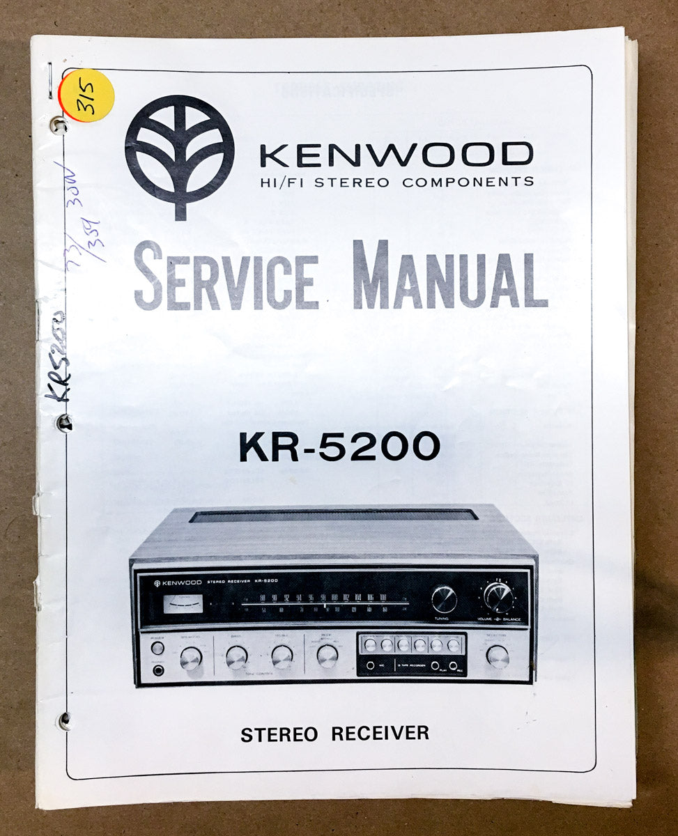 Kenwood KR-5200 Receiver Service Manual *Original*