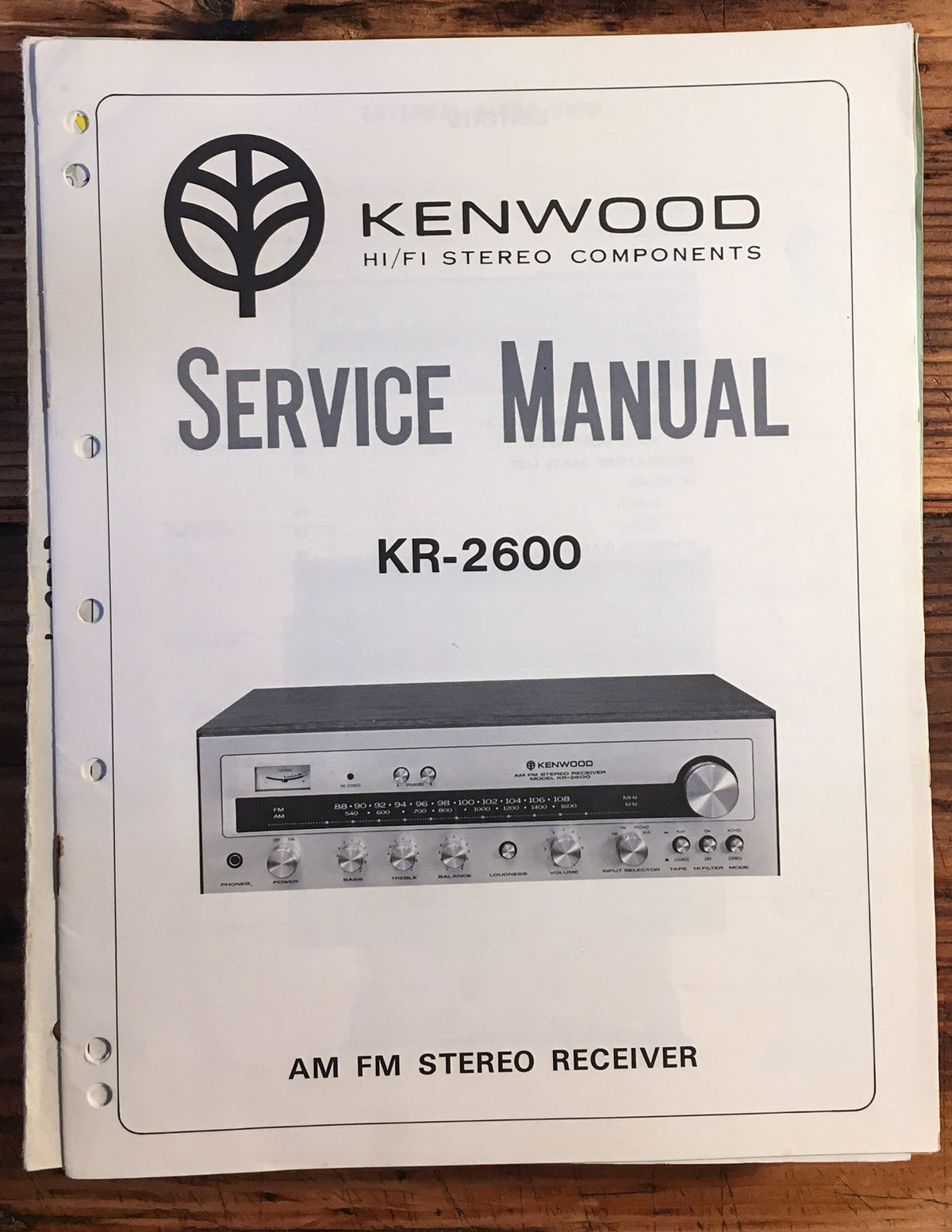 Kenwood KR-2600 Receiver Service Manual *Original*