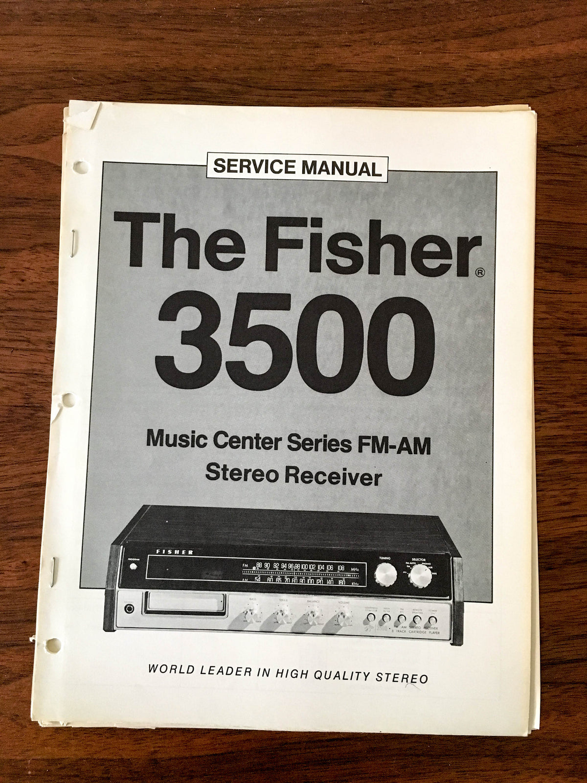 Fisher 3500 Receiver Service Manual *Original*