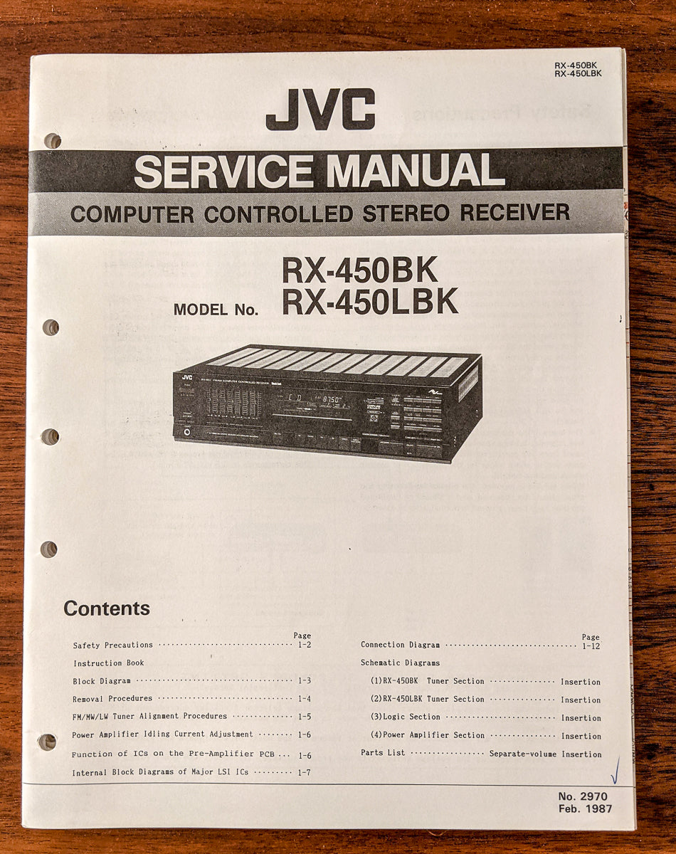 JVC R-450 BK LBK Receiver Service Manual *Original*