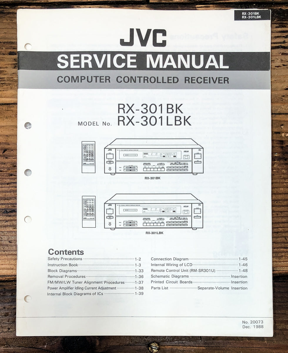 JVC RX-301 Receiver Service Manual *Original*