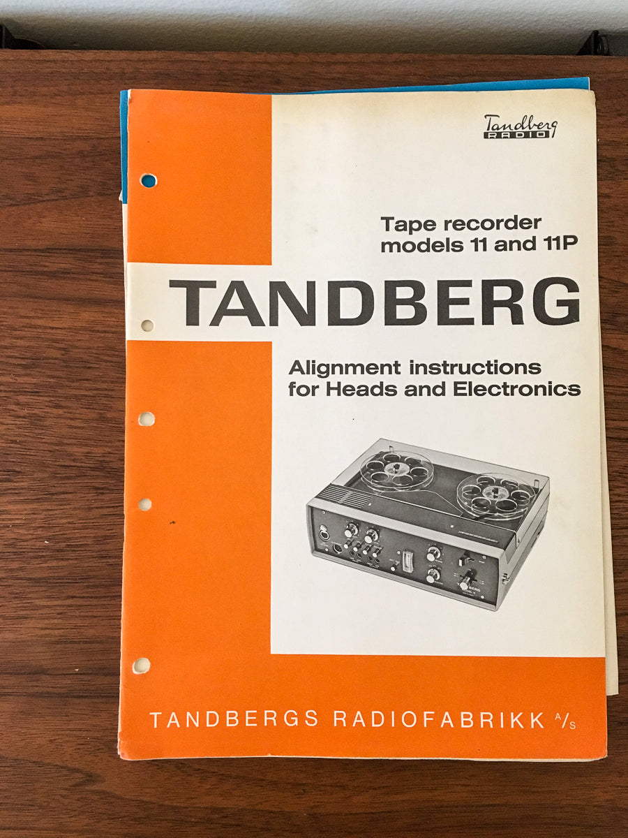 Tandberg Model 11 11P Tape Recorder Alignment Manual *Original*