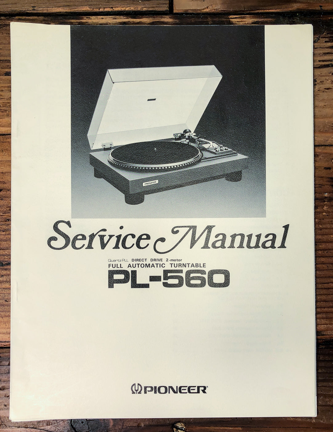 Pioneer PL-560 Turntable Service Manual *Original*