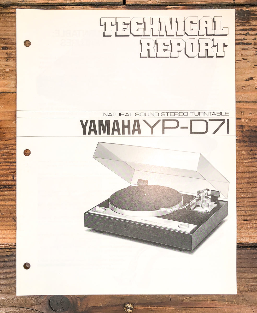 Yamaha YP-D71 Record Player / Turntable Technical Report *Original* *Original*
