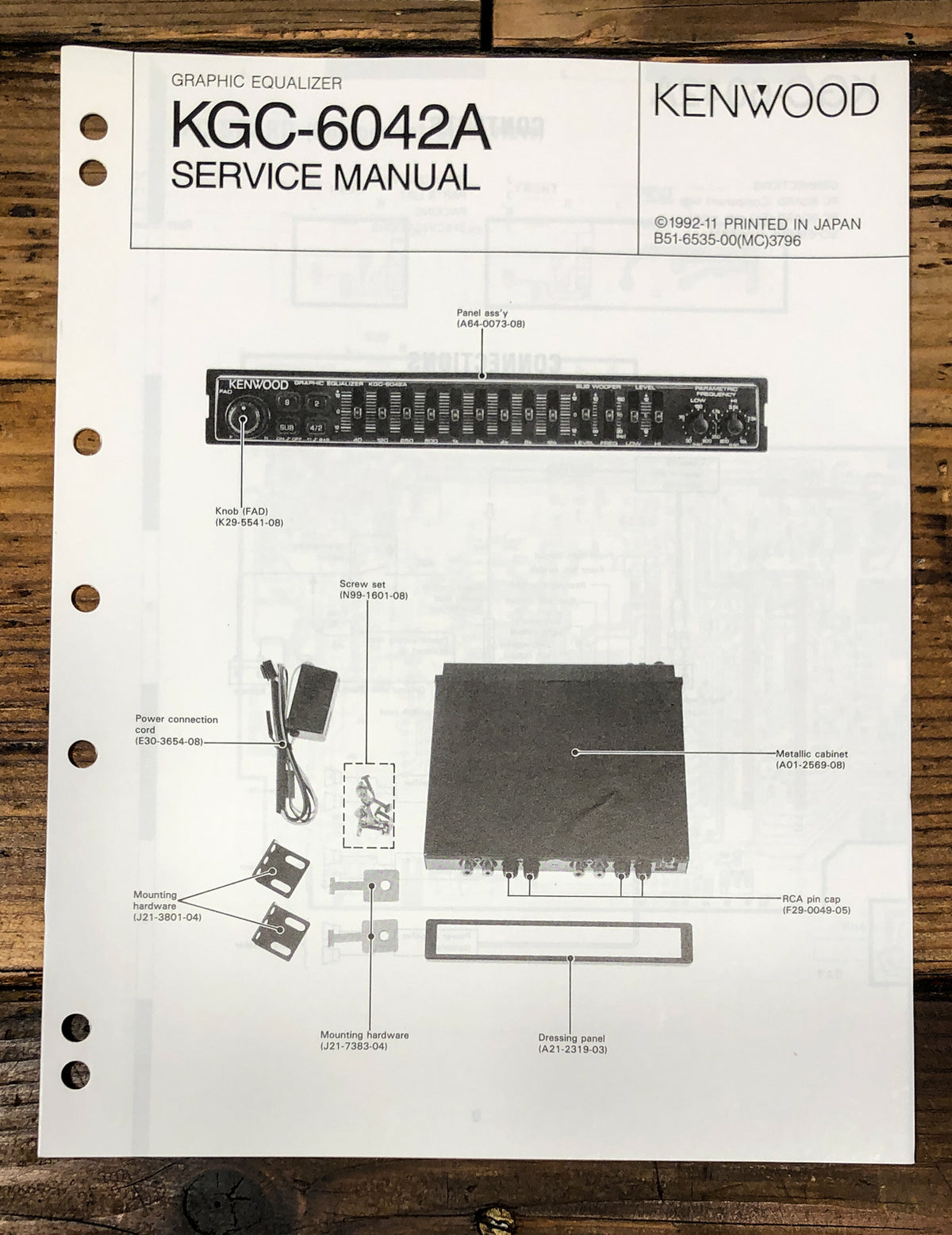 Kenwood KGC-6042A Equalizer Service Manual *Original*