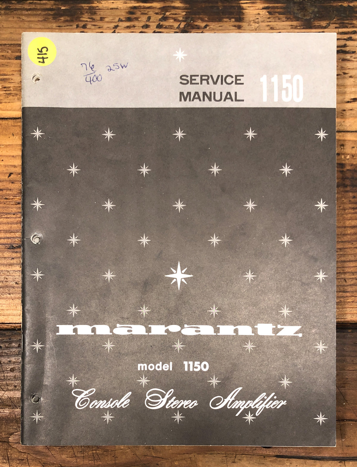 Marantz Model 1150 Amplifier Service Manual *Original*