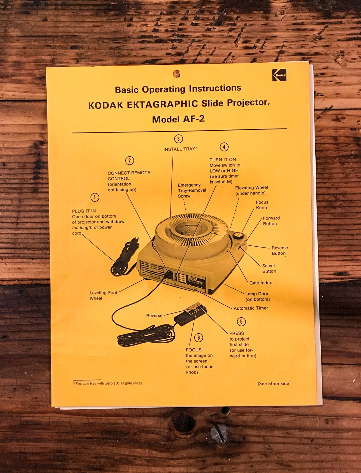 Kodak Model AF-2 Basic Operating Manual *Original*