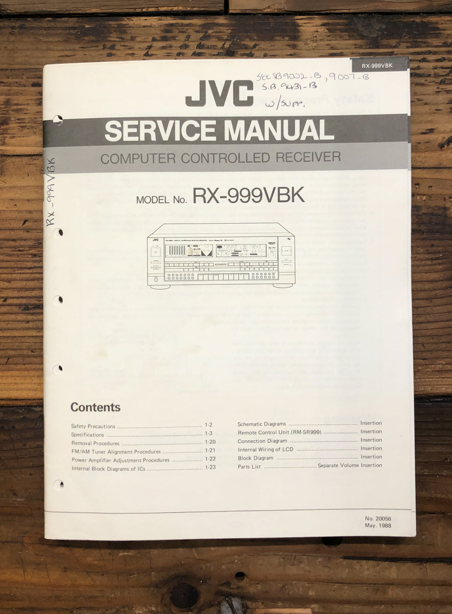 JVC RX-999 Receiver Service Manual *Original*