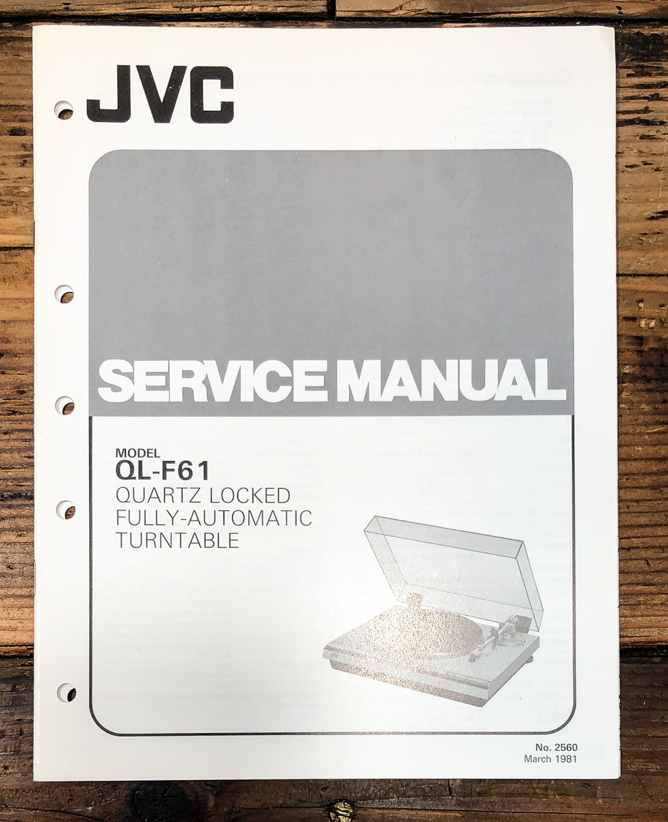 JVC QL-F61 Record Player / Turntable Service Manual *Original*