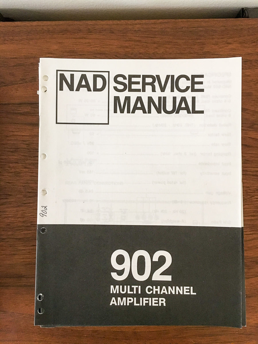 NAD Model 902 Amplifier Service Manual *Original*