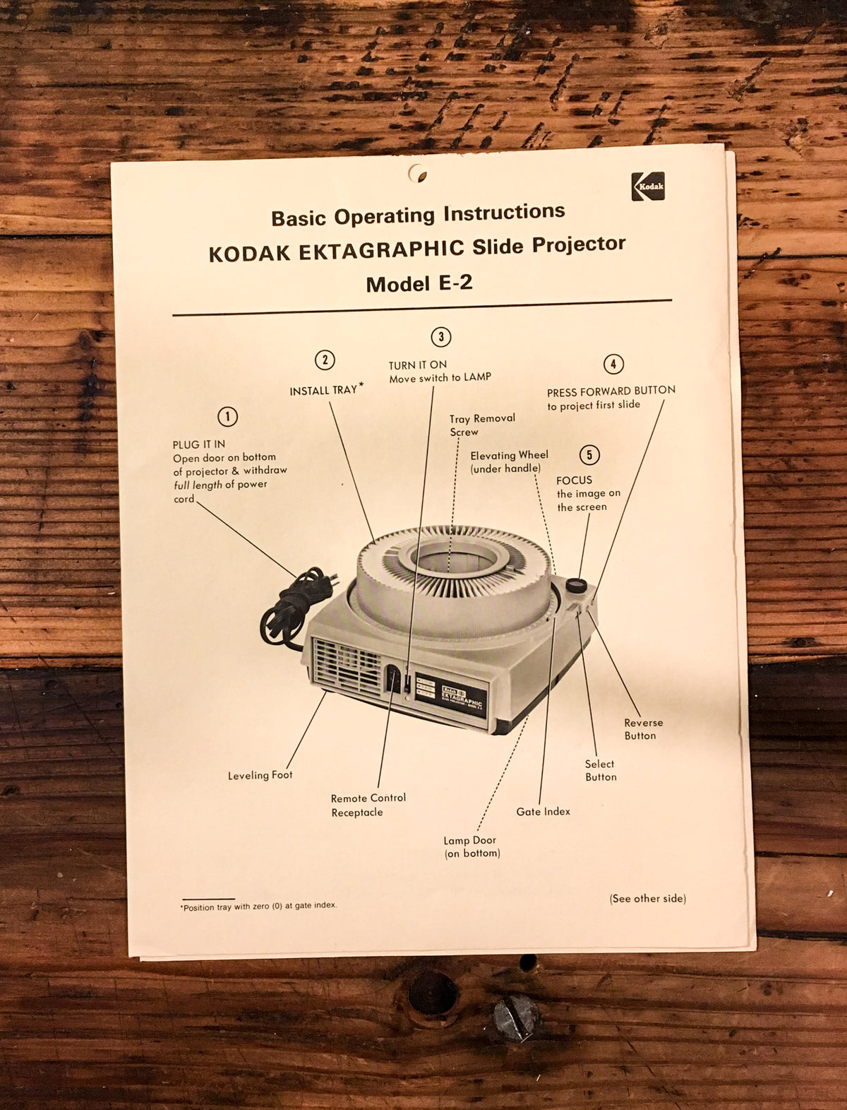 Kodak Model E-2 Basic Operating Manual *Original*