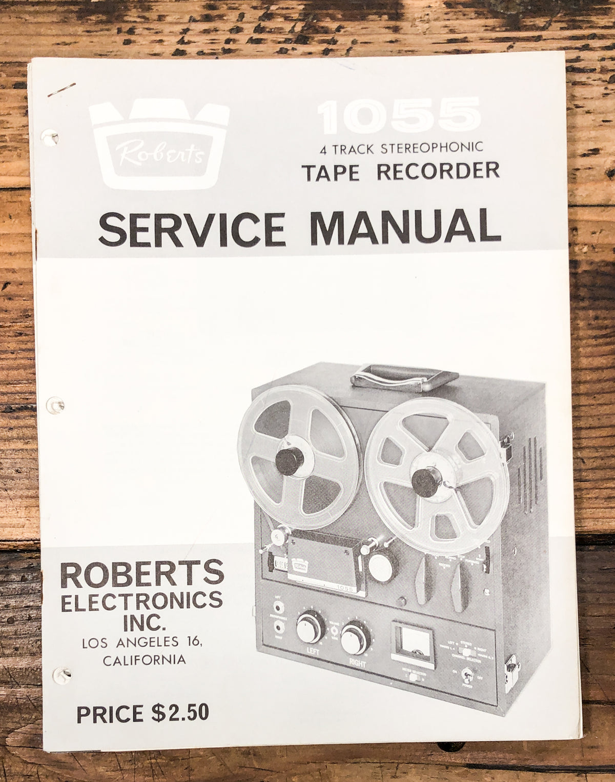 Roberts Model 1055 Reel to Reel Service Manual *Original*