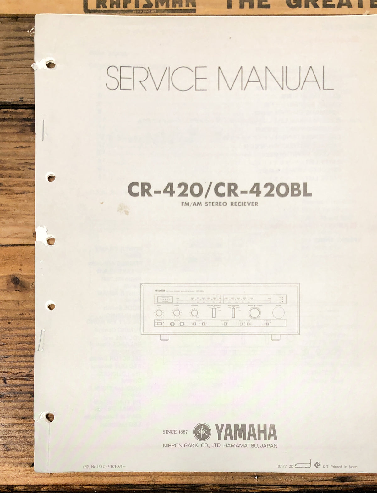 Yamaha CR-420 CR-420BL Receiver Service Manual *Original*