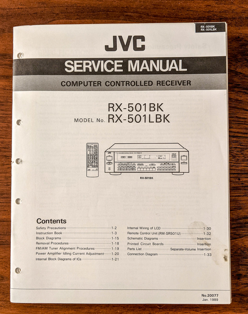 JVC R-501 BK LBK Receiver Service Manual *Original*