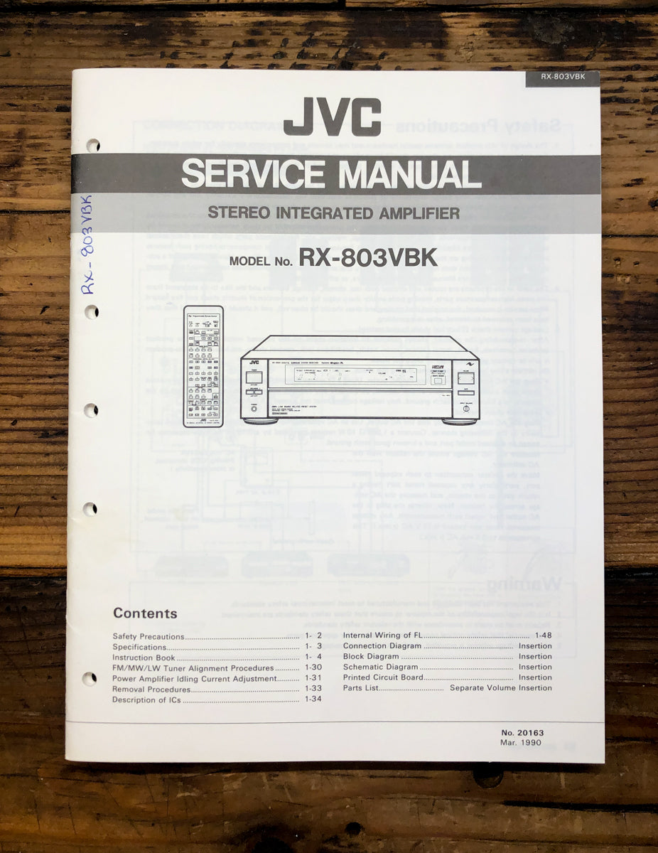 JVC RX-803 VBK Service Manual *Original*
