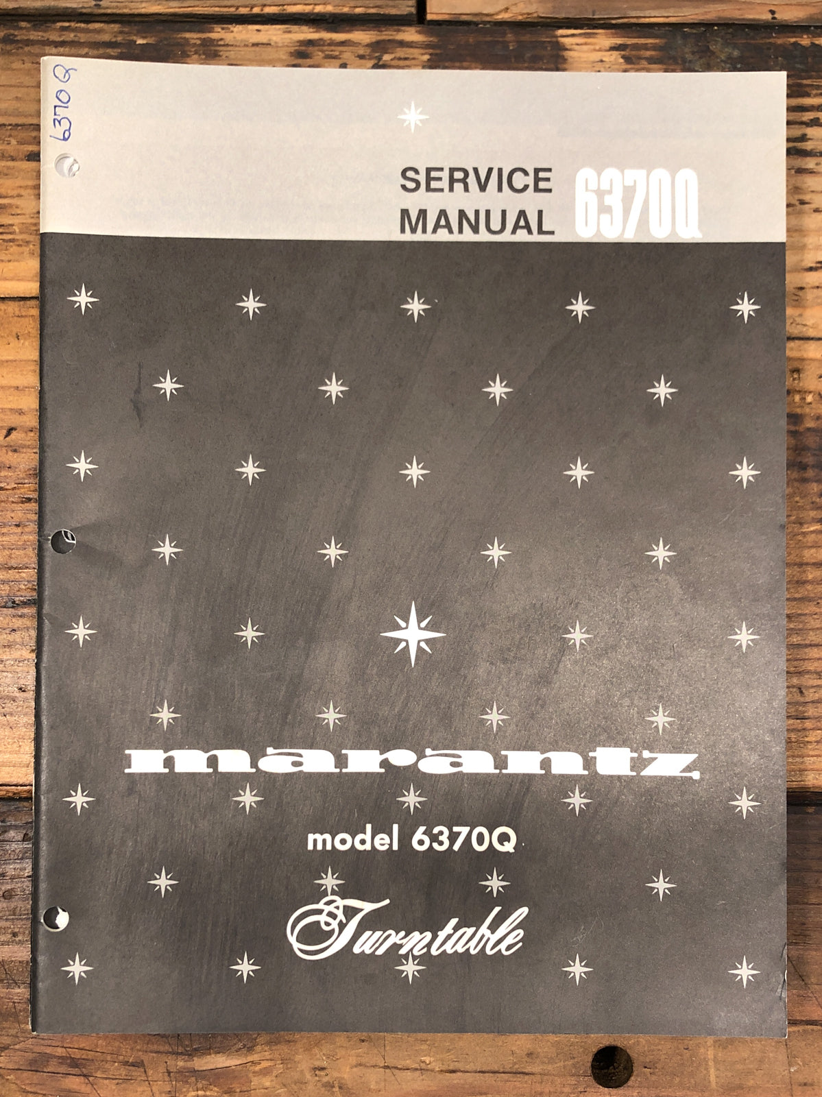 Marantz Model 6370Q Record Player / Turntable Service Manual *Original*
