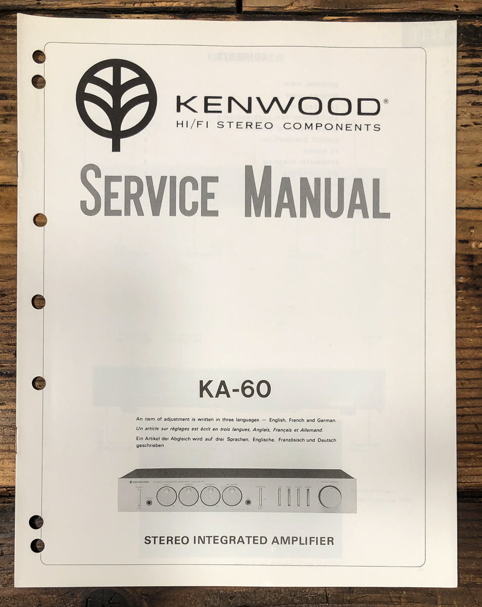 Kenwood KA-60 Amplifier Service Manual *Original*