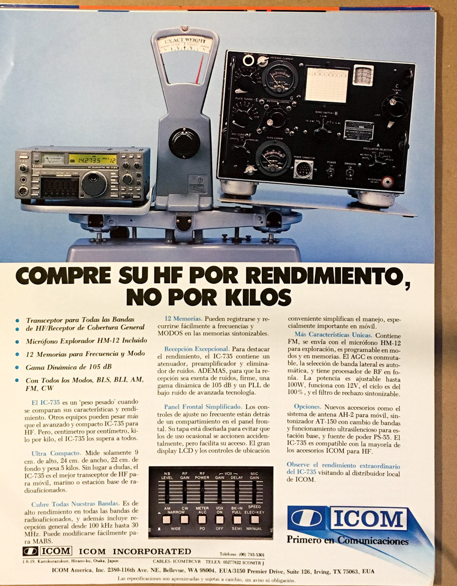 iCom IC-735 AH-2 AT-150 Dealer Brochure Spanish *Original*