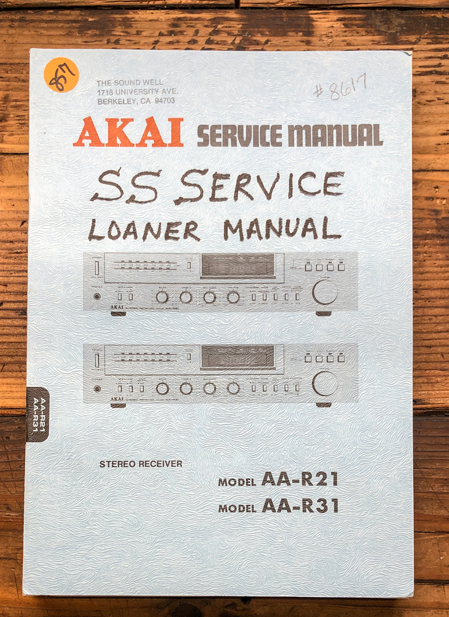 Akai AA-R21 AA-R31 Receiver Service Manual *Original*