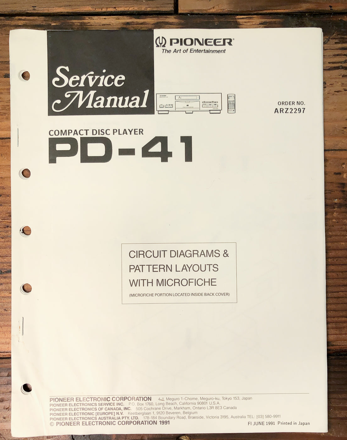 Pioneer PD-41 CD Player Service Manual *Original*