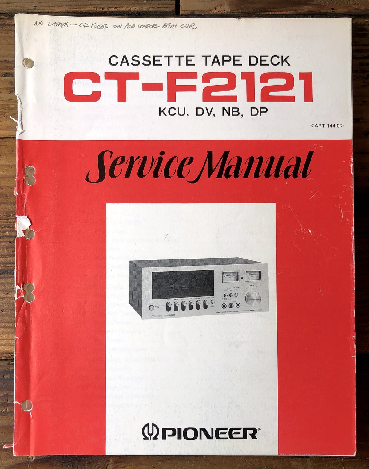 Pioneer CT-F2121 Cassette Deck Service Manual *Original*