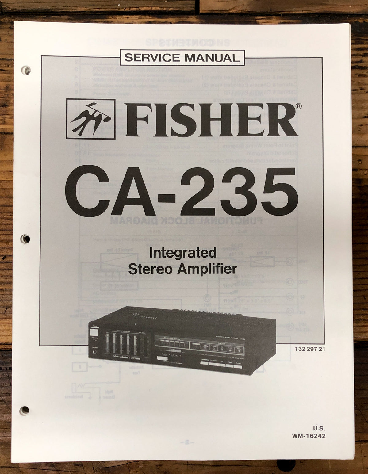 Fisher CA-235 Amplifier Service Manual *Original*