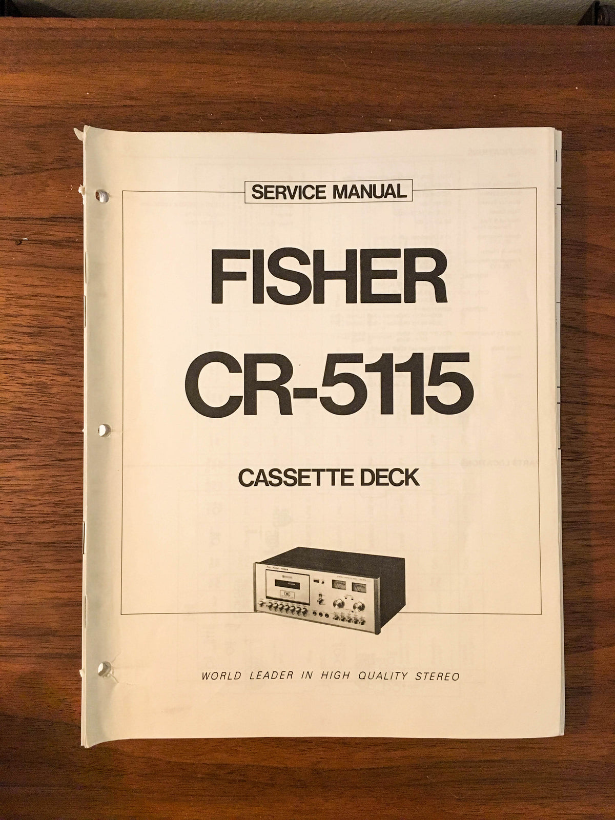 Fisher CR-5115 Cassette Service Manual *Original*