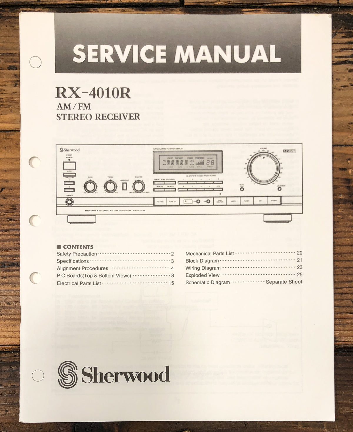 Sherwood RX-4010R Receiver Service Manual *Original*