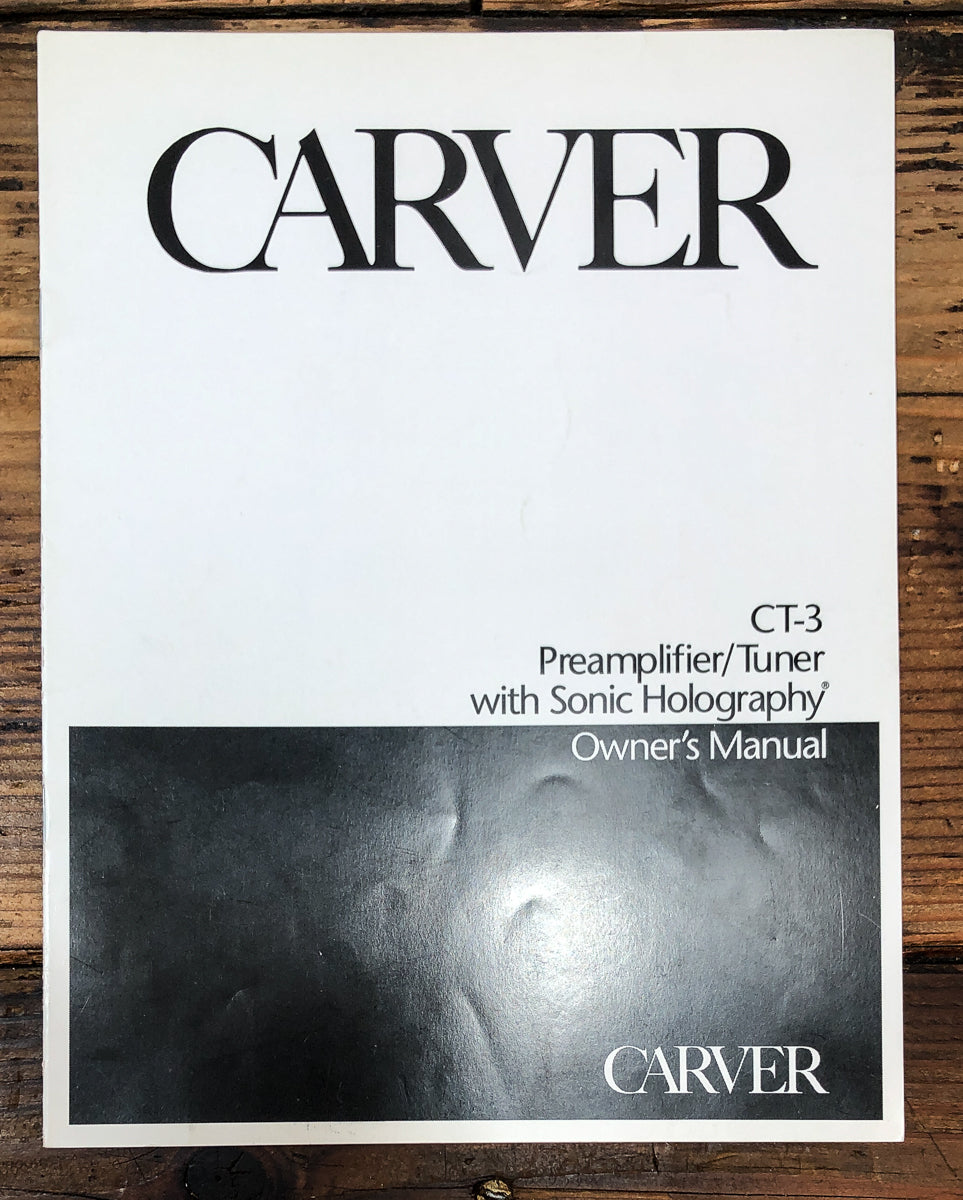Carver CT-3 Preamp / Tuner Owners / User Manual *Original*