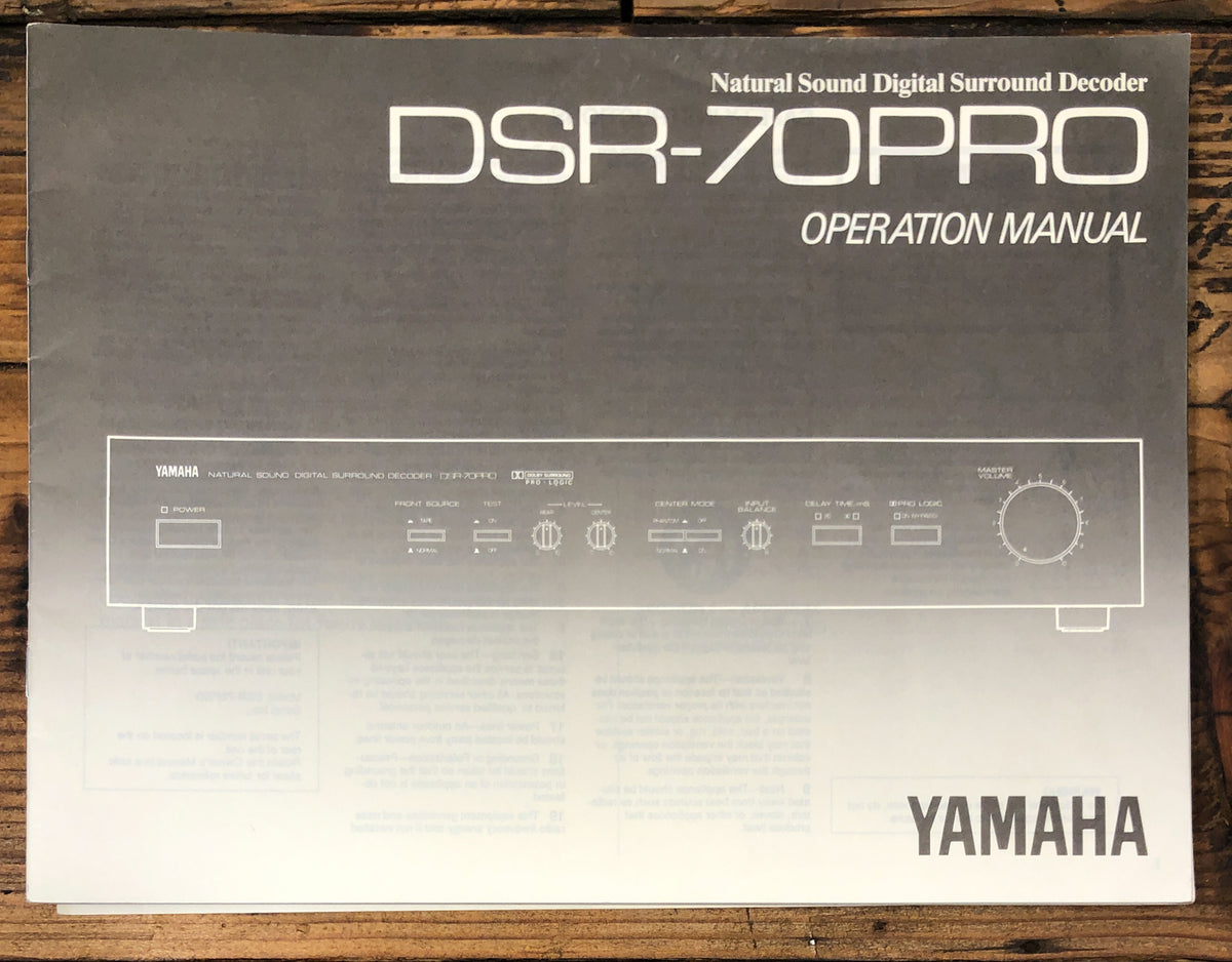 Yamaha DSR-70 PRO DSR-70PRO Decoder Owner / User Manual *Original*
