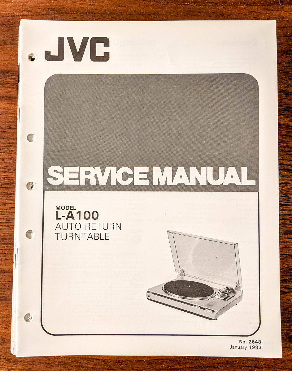 JVC L-A100 Record Player / Turntable Service Manual *Original*
