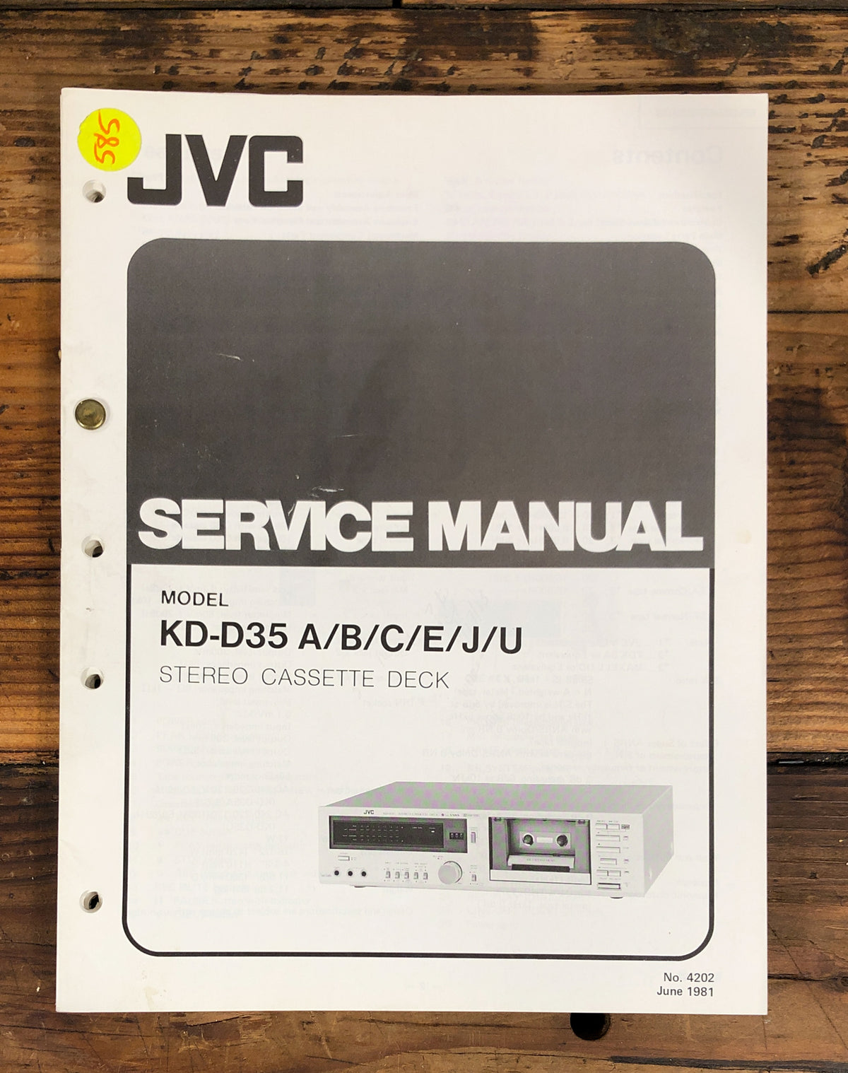 JVC KD-D35 Cassette Service Manual *Original*