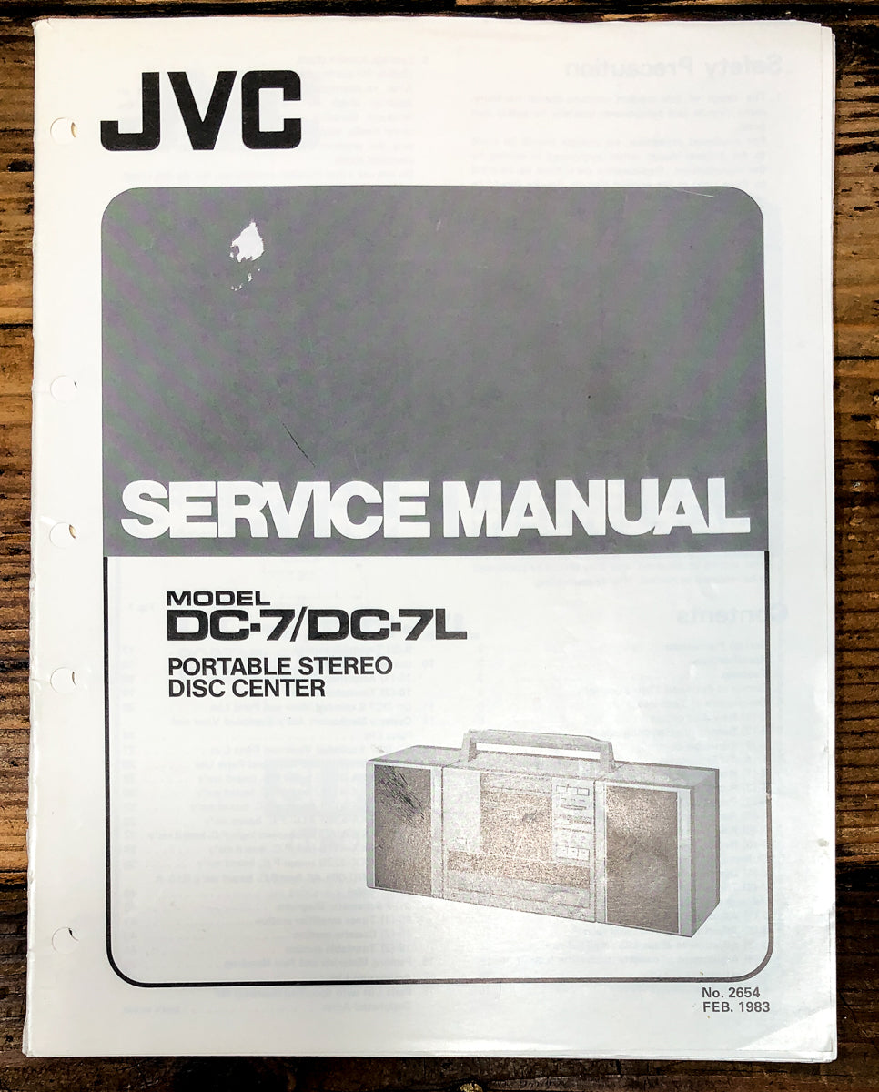 JVC DC-7 DC-7L Portable Stereo Service Manual *Original*