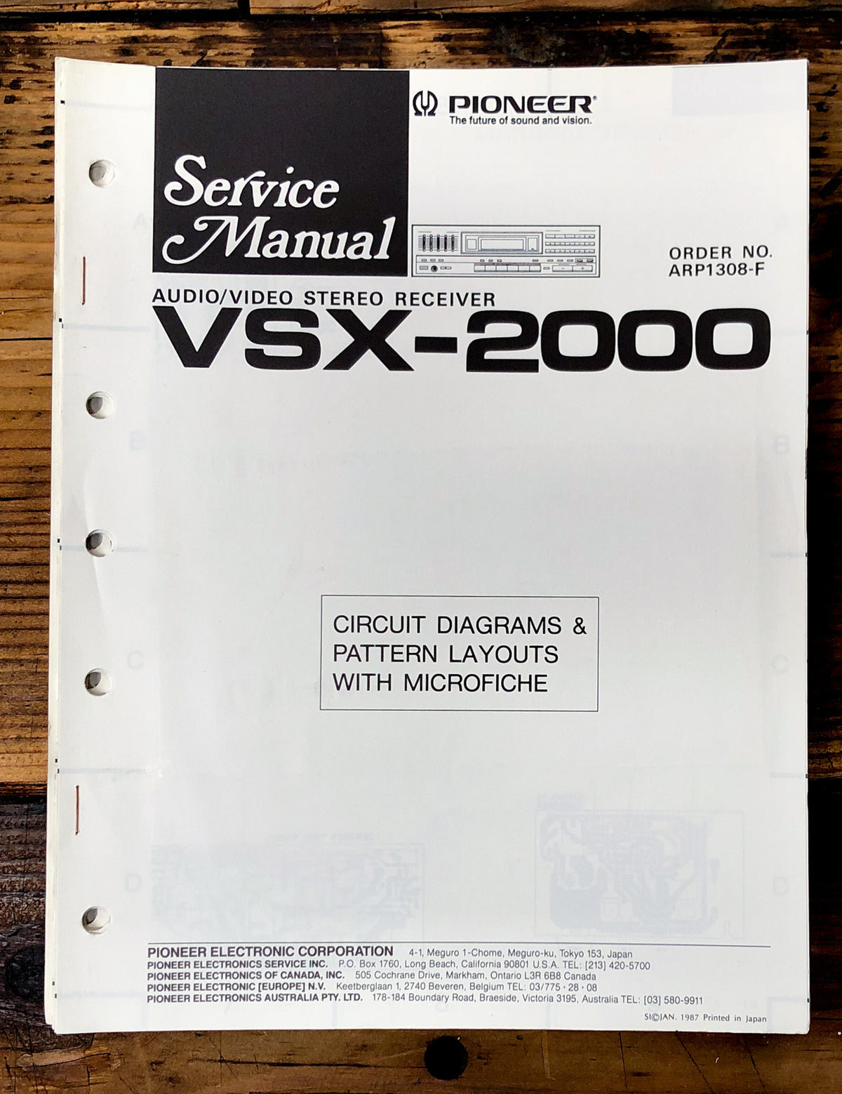 Pioneer VSX-2000 Receiver Service Manual *Original*