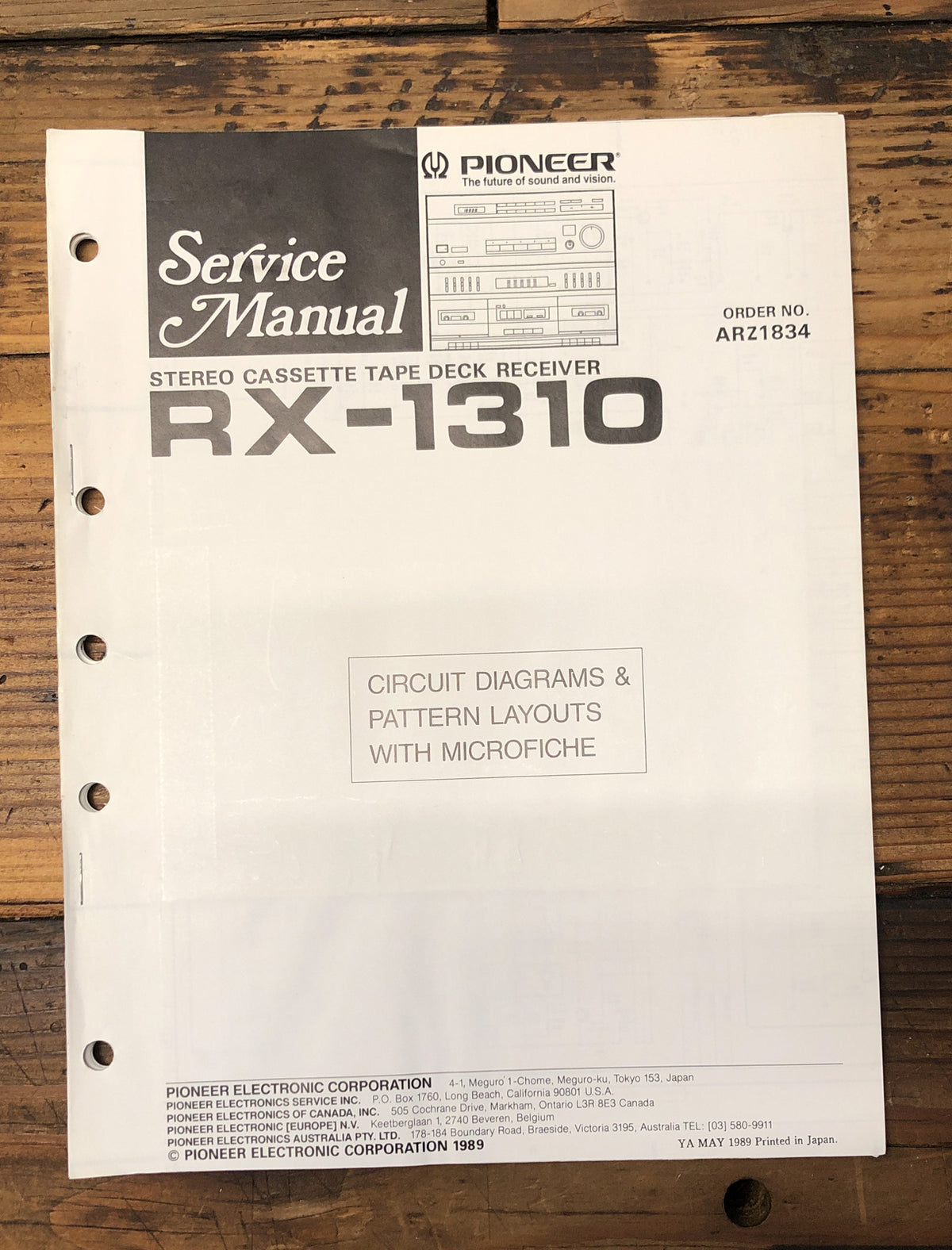 Pioneer RX-1310 Receiver Service Manual *Original*