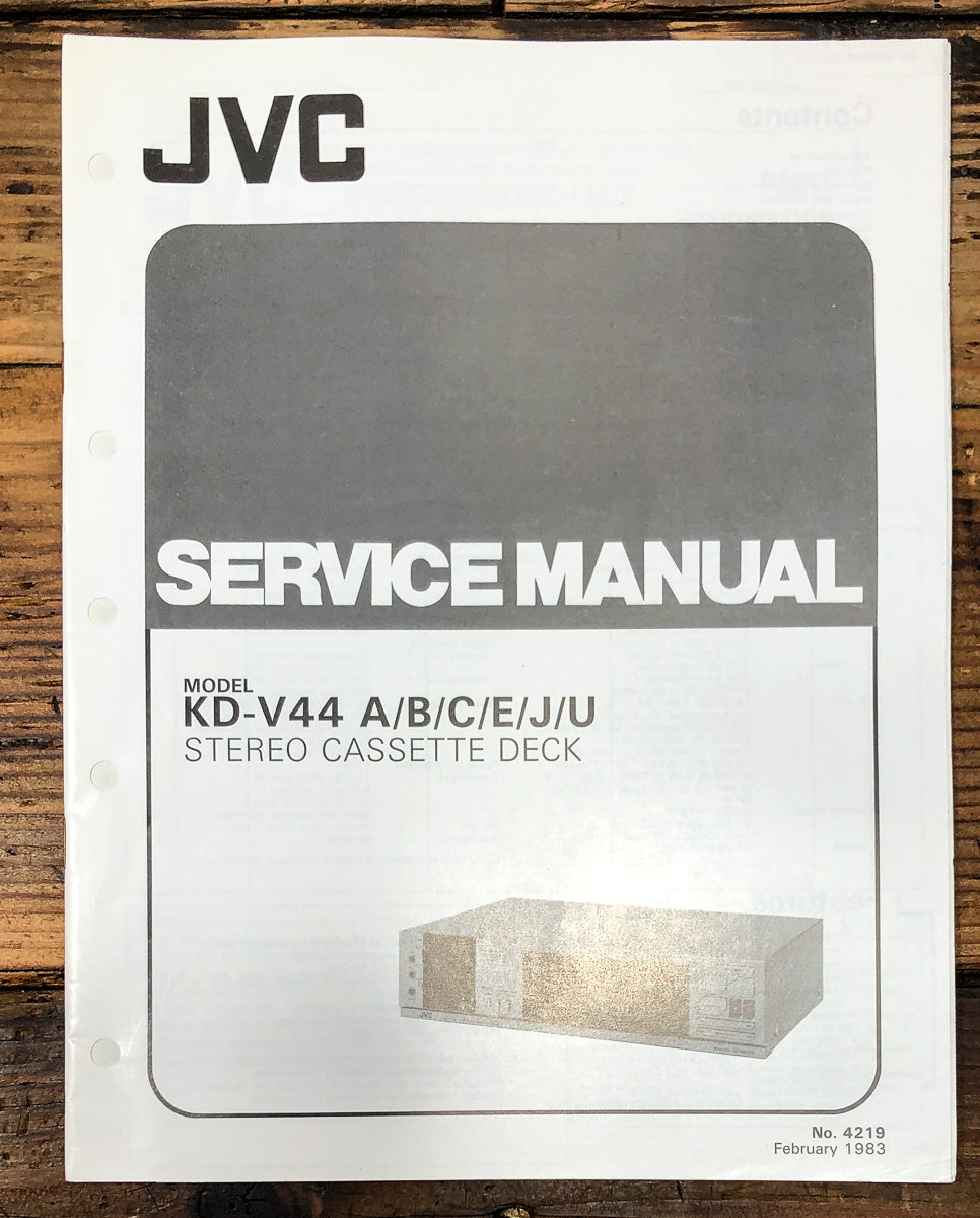 JVC KD-V44 Cassette Service Manual *Original*